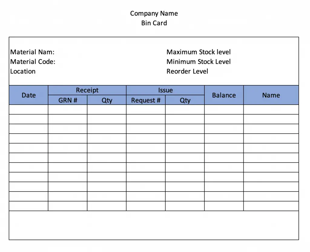 Bin Card Form Advantage Disadvantage Accountinguide