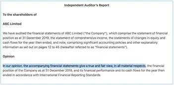 4 types of audit report explanation examples accountinguide sample financial projection in business plan