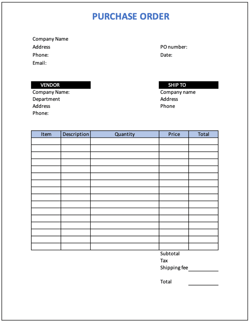 Important of Purchase Order Formate Accountinguide