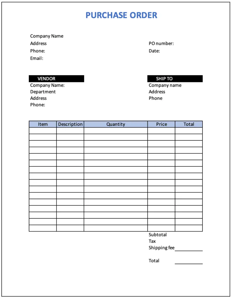 What Is A Purchase Order Format Examples And Templates Riset